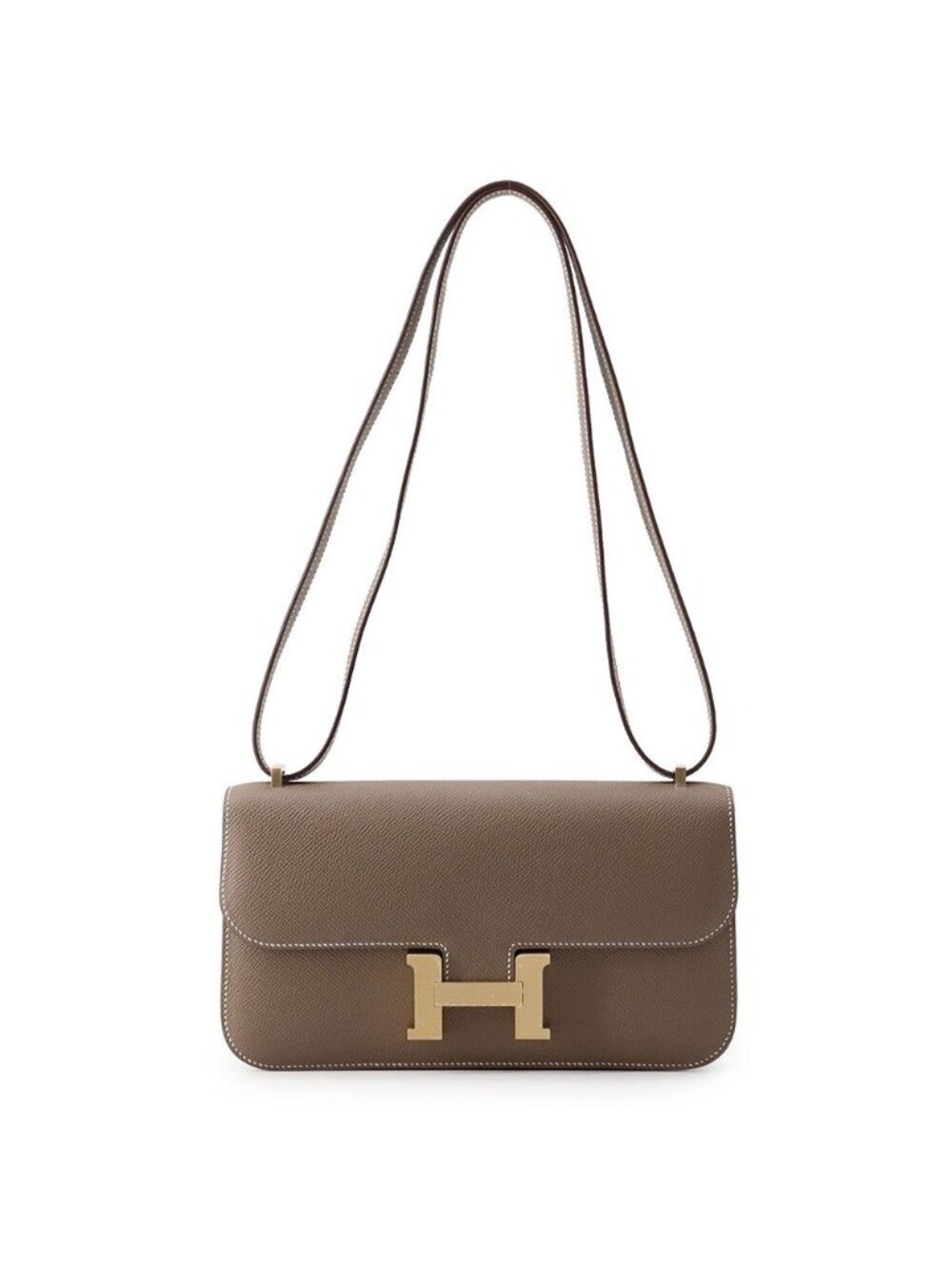 Hermes Shoulder Bag Constance 24 Etoupe Gold Epsom